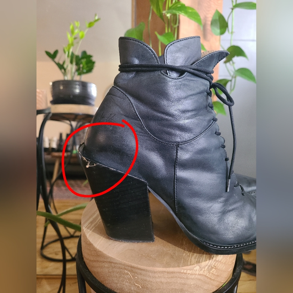John Fluevog Prince George Black Mens High Heeled Boot Womens 8 / Mens 6 - Picture 6 of 7